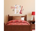 Initial & Name Wall Decal with Guitar and Music Notes